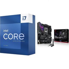 인텔 Core i713700K 최신세대 게이밍 데스크톱 프로세서 16코어 Pcore 8개 + Ecore 언락 및 ASUS ROG Strix Z790E WiFi 6E LGA 17 - 인텔i713700k