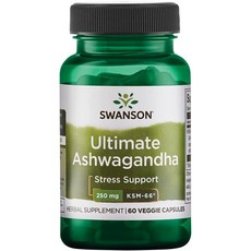 Swanson Ultimate Ashwagandha Ksm-66 250 밀리그램 60 식물성 캡슐, 1개