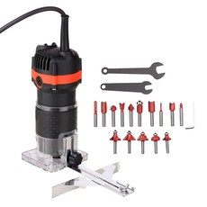 다기능 전기 목재 트리머 라우터 라미네이트 전문 슬로팅 800W 30000r/min, 01 Black