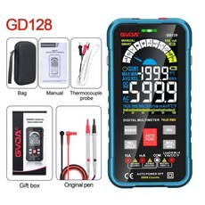 GVDA 스마트 자동 범위 디지털 멀티미터 9999 카운트 1000V 10A 테스터 계량기 Ohm Hz 커패시턴스 REL True RMS AC DC DMM GD128 신제품, 1개