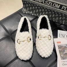 털신 겨울 기모 망사 플랫 논슬립 로퍼 고급 디자인 방한 어그 털 어그키즈 어그털 UGG 슬리퍼