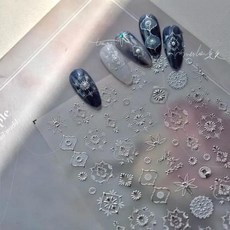 숏네일팁 공예 네일 스티커 L02 양각 컬러 접착 보헤미안 장식, 1개