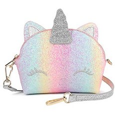 Mibasies 유니콘 선물 어린 소녀를위한 어린이 지갑, Pink Blue Rainbow_One Size, Pink Blue Rainbow, 상세 설명 참조0