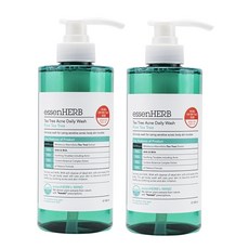 에센허브 티트리 아크네 데일리 워시 500ml 바디워시, 2개