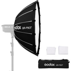 고독스 무선셔터 릴리즈 GODOX QR-90T 퀵 릴리즈 파라볼릭 소프트박스 3피트 보웬스 홀더 소프트박스 104372, 1개