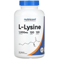뉴트리코스트 L-라이신 Lysine 1000mg 120타블렛, 1개, 120정