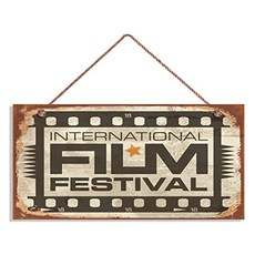 Ilmen Retro Film Festival 로고 골동품 장식 영화 장식 5 x 10 로고 벽 장식 국제 영화 로고 (W9274) (W9274), W9274