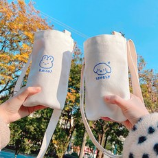 캔바스 재질 미니 커피크로스 텀블러 가방 선물용