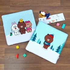 라인프렌즈 윈터 메모리폼 방석, 브라운