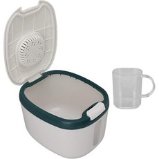 곡물 설탕 가루 보관을 위한 투명 창이 있는 쌀통 방수 밀폐 쌀 상자 M 그린 10kg22.0파운드, M Green (10kg/22.0lb)