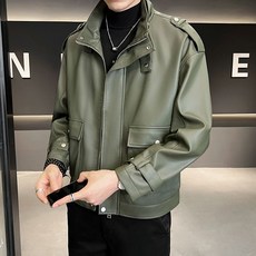 풀리브스 가을 겨울 남성용 코트 슬림핏 남자가죽자켓