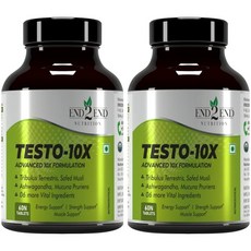 End2End Nutrition Testo10X Natural Testosterone 부스터 Men Tribulus LArginine 아슈와간다 And Safed Musli 근력 