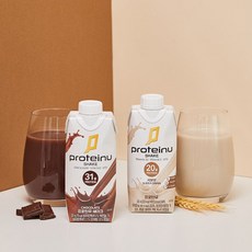 프로틴유 쉐이크 초코/곡물 1box 330ml 12개입 단백질음료 프로틴쉐이크 RTD 헬스보충제, 곡물맛 1box 12개입