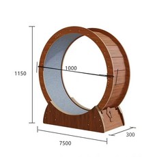 우시 무소음캣휠 고양이 무소음 대형 운동훈련 놀이터, 대 월넛 밀도보드 (7.5 kg 이내), 1개
