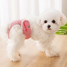 강아지 생리 바지 팬츠 커버 생리대 반려동물 고양이, L, 블루, 1개