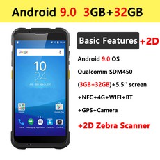 휴대용 볼륨 데이터 스캐너 리더 Chainway UHF 수집기 바코드 측정 안드로이드 C66 산업용 Pda RFID 11 NFC 2d QR, EU, 9.0 3GB32GB 2D