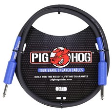 Pig Hog PHSC5 고성능 14 게이지 9.2mm 0.6cm(1/4인치) 스피커 케이블 1.5m(5피트) 블랙, 1개