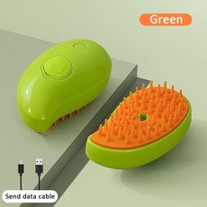 스팀 브러시 고양이 빗 물 전기 스프레이 마사지 그루밍 제거 애, 1개, 5.Mango-Green