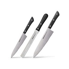 SAMURA Samura Ty2602Harakiri 식칼 3 개 세트 : 유틸리티 빵용 양면 톱 칼 냉동 식품 요리사. 경도 5, 단색_One Size, 상세 설명 참조0, 단색_One Size