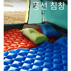 초경량 TPU 에어 매트 방습 기능 탑재 야외 캠핑용 공기 침대, 진한 파란색 풍선 가방, 190x60x5cm