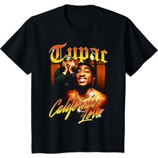 투팍 Tupac 캘리포니아 러브 티셔츠 블랙