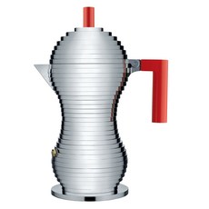 Alessi MDL02 6R 알레시 에스프레소 모카포트 커피 레드, 블랙