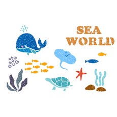 바다동물스텐실도안