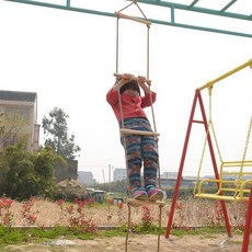 감각통합 교구 어린이 유아 나무 줄사다리 오르기 로프 등산 등반 야외 스윙 유아체육