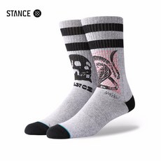 stance 556 구릿빛 회갈색 빈티지 데저트 그래피티 롱 프리사이즈 타월 양말 뒤꿈치 두껍게 남성 스포츠 캐주얼 편안한 통기 중고도우미 양말 그레이 m