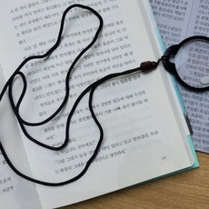 우드 휴대용 목걸이돋보기 소형확대경 작은루페 원형 노안 신문 2.5배율, 1개, 상세페이지 참조