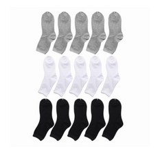 창조유통 여성용 무지 중목 양말 흰색 회색 검정 5+5+5 켤레