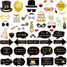 콘사이트 52 PCS 30회 만남±os 사진 부스 아레초 DIY 포토 부스 소품 키트 사진 부스 액세서리 스틱 30