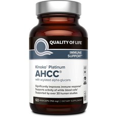 Quality of Life Labs 키노코 플래티넘 AHCC 750mg 60캡슐, 60정, 1개