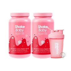 쉐이크베이비 단백질 다이어트 식사대용쉐이크 2입+보틀세트, 딸기맛750g+딸기맛750g+핑크보틀1개, 1세트