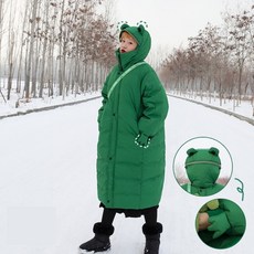 겨울 여성 귀여운 오버핏 롱패딩 숏패딩 개구리 패딩