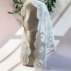 수제 미사보 골드마가렛 성당 천주교세례선물 예쁜미사보 고급미사포 금색미사보