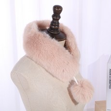 여성 가을 계절 모피 토끼털 두꺼운 보온 넥워머 솔리드 무지 방울 스윗