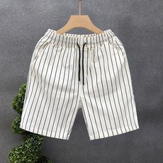 더킹맨 남자 여름 스트라이프 캐주얼 반바지