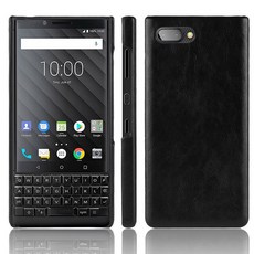 블랙베리 케이스 호환 Blackberry Key 2 Two 케이스 PU 가죽 스킨 충격 방지 하드 커버 전화 KeyTwo BBF100, 01 Black