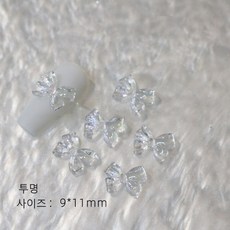 유니스뮬라 네일파츠 글리터 리본파츠, 50개, 투명