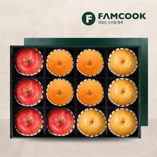 [팸쿡] 혼합과일선물세트3호(총5.8kg내외/사과4과 배4 한라봉4)-선물보자기포장, 1개