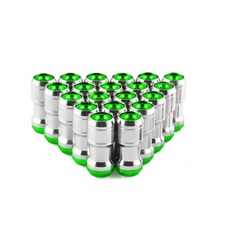 Volk 레이싱 은폐 헵타곤 포뮬러 스틸 휠 잠금 러그 너트 M12X1.5/M12x1.25 20PCS 도토리 림 닫기, 03 green, 01 M12x1.25