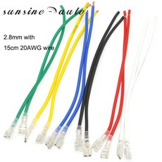 투명 절연 슬리브가 있는 와이어 커넥터 크림프 터미널 암수 스페이드 2.2mm 6.3mm 200 개 50 개, 06 12pc 2.8mm15cm
