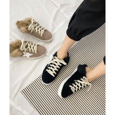 겨울 레이스업 털 스니커즈 뮬 블로퍼 2.5cm