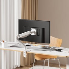 엔산 N112V 올화이트 싱글 모니터암 브라켓 거치대, 1개, 듀얼형 모니터암