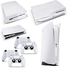 PS5 디스크 콘솔 슈퍼히어로 스킨 for 플레이스테이션 5 데칼 스티커 컨트롤러 2세트, Carbon White
