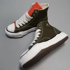 MMY 카키하이 캔버스 메종 미하라 야스히로 X 나이젤 카본 오리지널솔 오마주 스니커즈 NigelCabourn