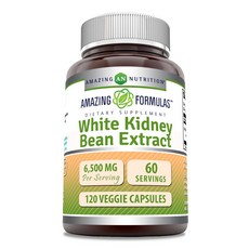 어메이징뉴트리션 Amazing Nutrition 흰 강낭콩 추출물 6500mg 베지캡슐 120정, 1개