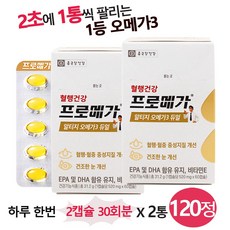 종근당건강 알티지 오메가3 듀얼, 120정, 2개