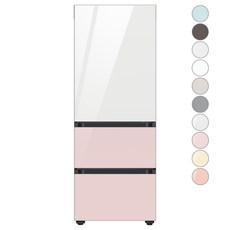 [색상선택형] 삼성전자 비스포크 김치플러스 3도어 키친핏 냉장고 313L 방문설치, 글램 핑크, RQ33C74B1AP